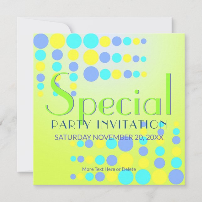 Fresh Bubbles Party / Special Invitation (Front)