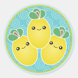 Fresh Bunch Of Lemons Kawaii Stickers