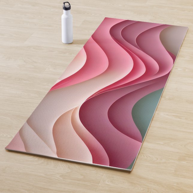 Fresh Candy Coloured Waves Yoga Mat (In Situ)