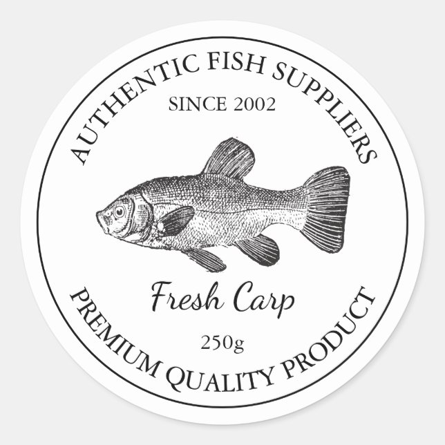 Fresh Carp Fish Packaging Label (Front)
