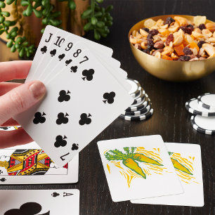 Fresh Carrot Colourful Vegetable Art Playing Cards
