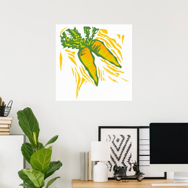 Fresh Carrot Colourful Vegetable Art Poster (Creator Uploaded)