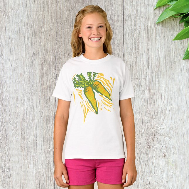 Fresh Carrot Colourful Vegetable Art T-Shirt (Creator Uploaded)