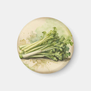 Fresh Celery Bunch Watercolor Magnet