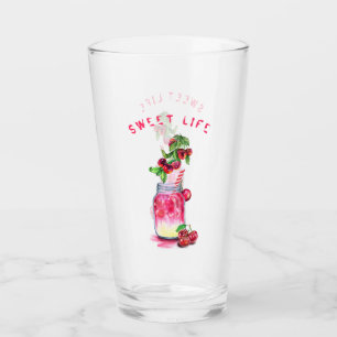Fresh Cherry Drink Glass - Custom Text