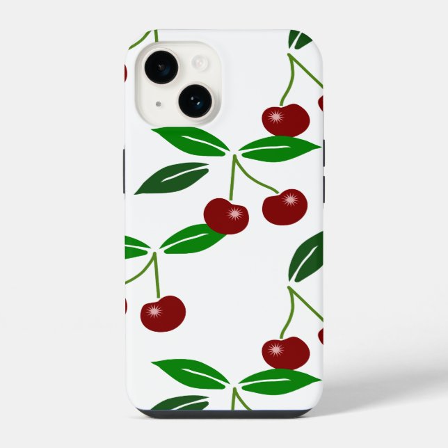 Fresh Cherry Seamless Pattern iPC iPhone Case (Back)