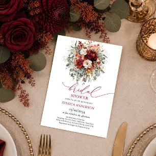 Fresh Chic Green Gold Boho Bridal Shower Invites