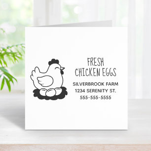 Fresh Chicken Eggs Farm Address Large Rubber Stamp