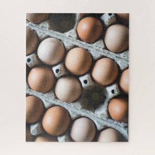 Fresh Chicken Eggs in Carton at Market Jigsaw Puzzle