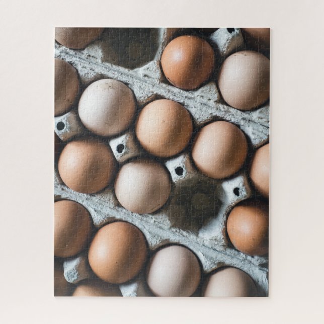 Fresh Chicken Eggs in Carton at Market Jigsaw Puzzle (Vertical)