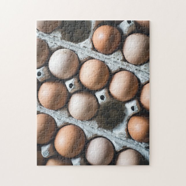 Fresh Chicken Eggs in Carton at Market Jigsaw Puzzle (Vertical)