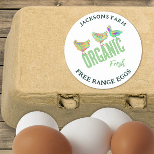 Fresh Chicken Eggs Organic Free Range Classic Round Sticker