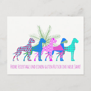 Fresh Christmas Great Danes Postcard