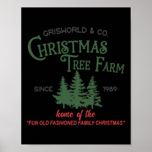 Fresh Christmas Trees Vintage Retro Xmas Tree Pine Poster