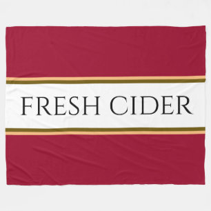 FRESH CIDER Colourful Apple Red White Stripes Fleece Blanket