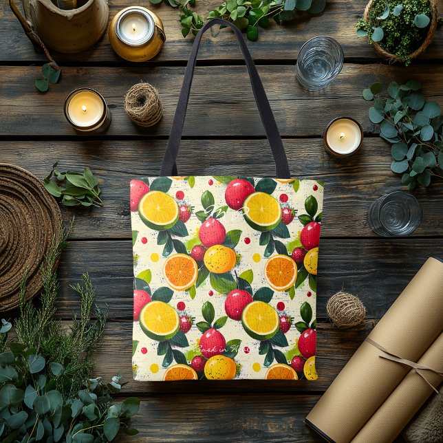Fresh Citrus Fruit Pattern – Bright Botanical  Tote Bag (Creator Uploaded)