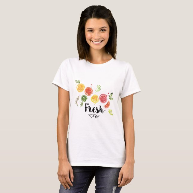 Fresh -  Citrus Fruits in Watercolor T-Shirt (Front Full)