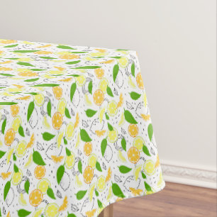 Fresh citrus fruits Lemon Orange Modern. Tablecloth