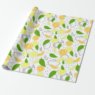 Fresh citrus fruits. wrapping paper