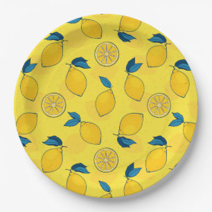 Fresh Citrus Lemon  Paper Plate