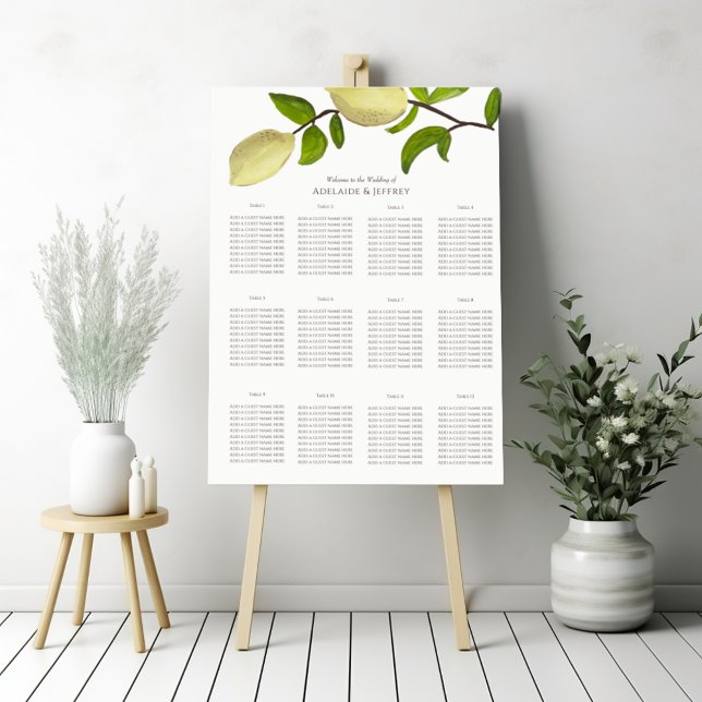 Fresh Citrus Painted Lemons Modern Mediterranean Poster (Creator Uploaded)