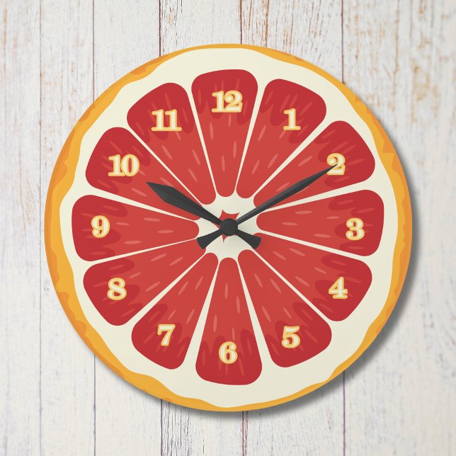 Fresh citrus Slice Round Wall Clock: kitchen decor Large Clock (Creator Uploaded)