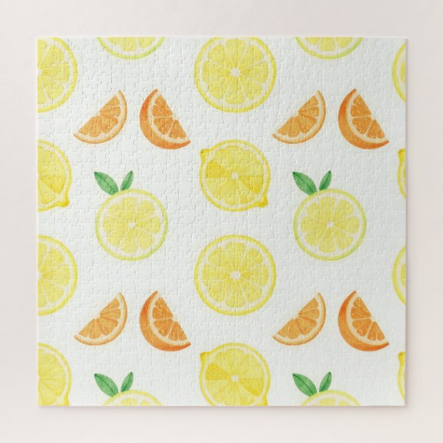 Fresh Citrus Slices Seamless Pattern Jigsaw Puzzle (Vertical)