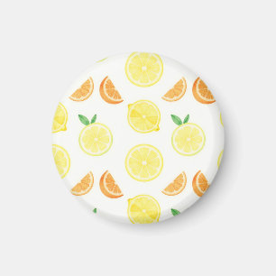 Fresh Citrus Slices Seamless Pattern Magnet
