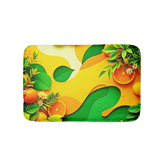 Fresh Citrus Summer Vibes Art Bath Mat (Front)