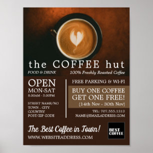 Fresh Coffee, Barista, Café, Coffeehouse Advert Poster