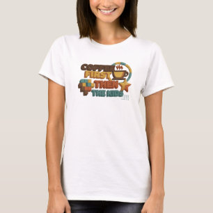 Fresh COFFEE FIRST THEN THE KIDS Statement Design T-Shirt