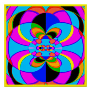 Fresh Colourful Neon Patterns Art Poster