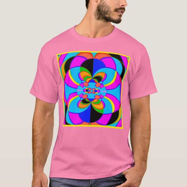 Fresh Colourful Neon Patterns Art T-Shirt (Front)