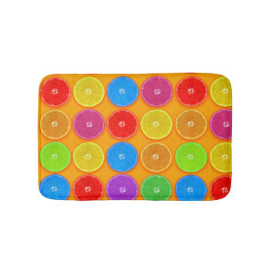Fresh Colourful Orange Slices Bath Mat