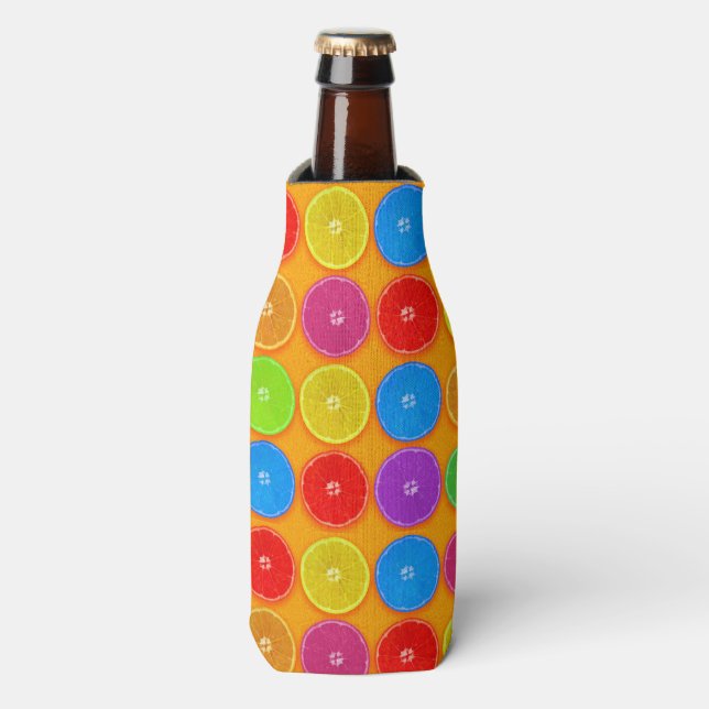 Fresh Colourful Orange Slices Bottle Cooler (Bottle Front)