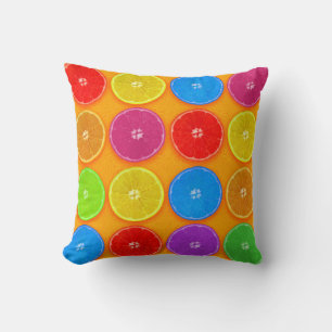 Fresh Colourful Orange Slices Cushion