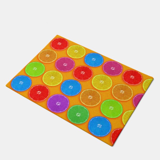 Fresh Colourful Orange Slices Doormat (Angled)