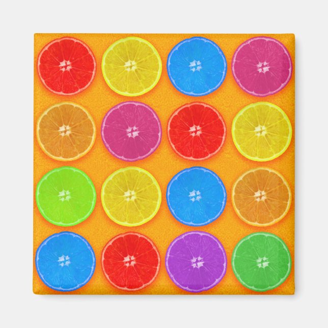Fresh Colourful Orange Slices Magnet (Front)