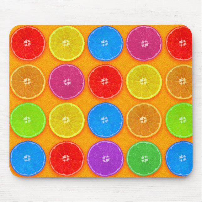 Fresh Colourful Orange Slices Mouse Pad (Front)