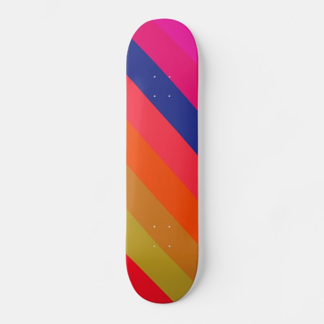 Fresh Colourful Retro Stripes - Skateboard (Front)