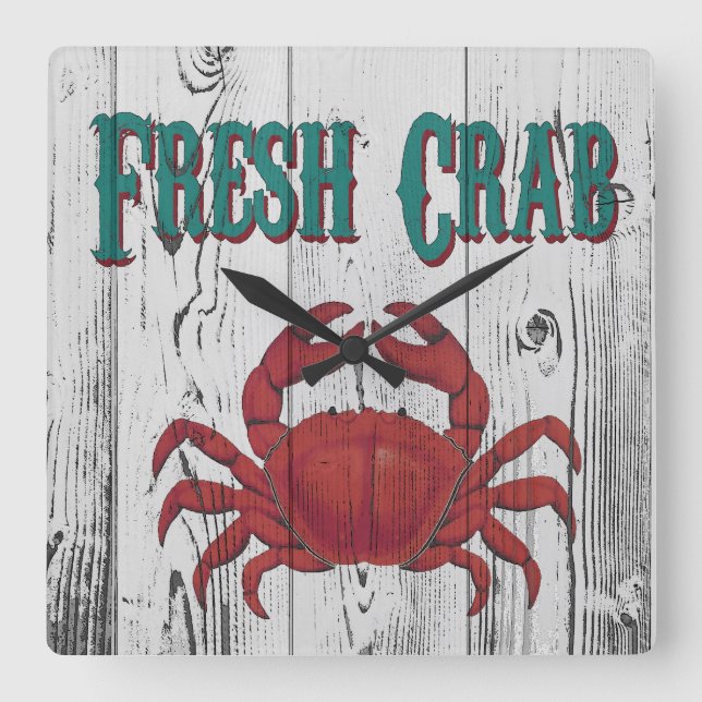 Fresh Crab Square Wall Clock (Front)