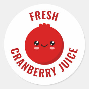 Fresh Cranberry Juice Classic Round Sticker