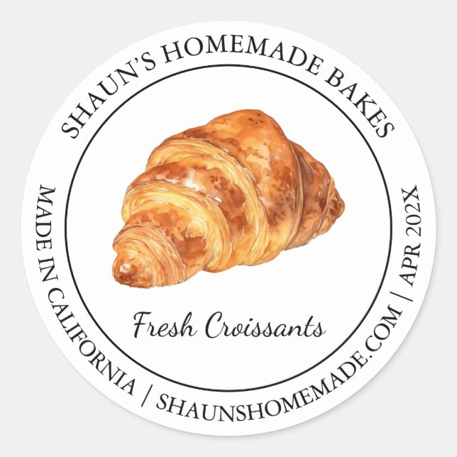 Fresh Croissant Baking Modern label (Front)