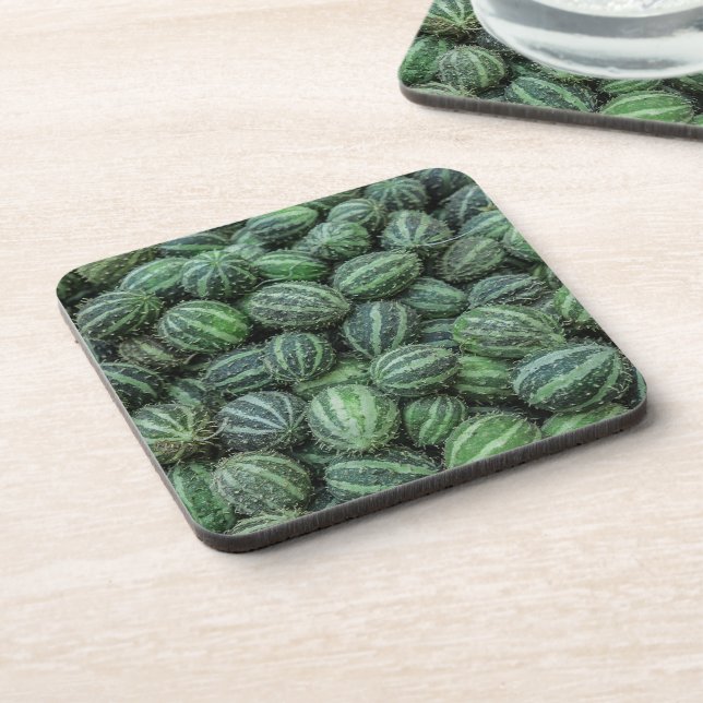 Fresh Cucamelon Green Striped Mexican Fruit Coaster (Left Side)