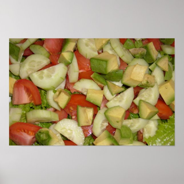 Fresh Cucumber Tomato Salad Kitchen Wall Art (Front)