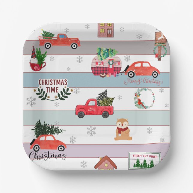 Fresh Cut pines  Paper Plate (Front)