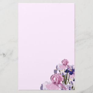 Fresh Cut Spring Irises Floral Stationery