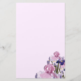 Fresh Cut Spring Irises Floral Stationery