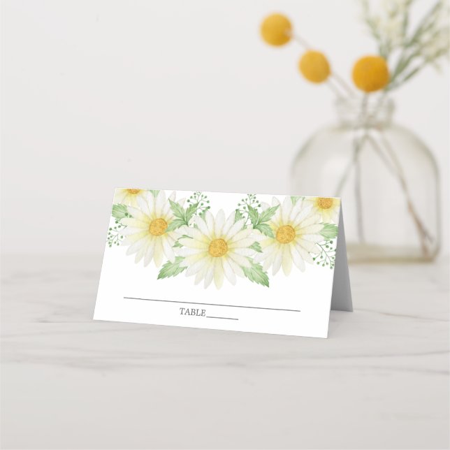 Fresh Daisy Bridal Shower Place Card (Front)