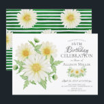 Fresh Daisy Floral 16th Birthday  Invitation<br><div class="desc">Floral 16th birthday party invitation featuring gorgeous hand painted daisy bouquet & leafy green leaves.  Flip our invite over to view a coordinating daisy & green stripe back for an extra special touch.</div>